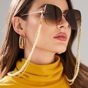 Pearl Decor Glasses Chain (dbl)